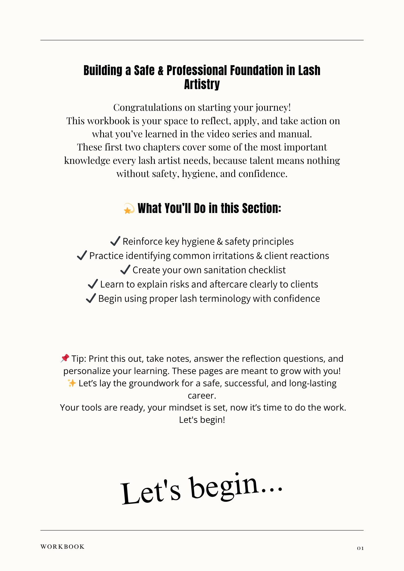 Lash Mastery Essentials: Digital Workbook + Training Manual (Modules 1–2)