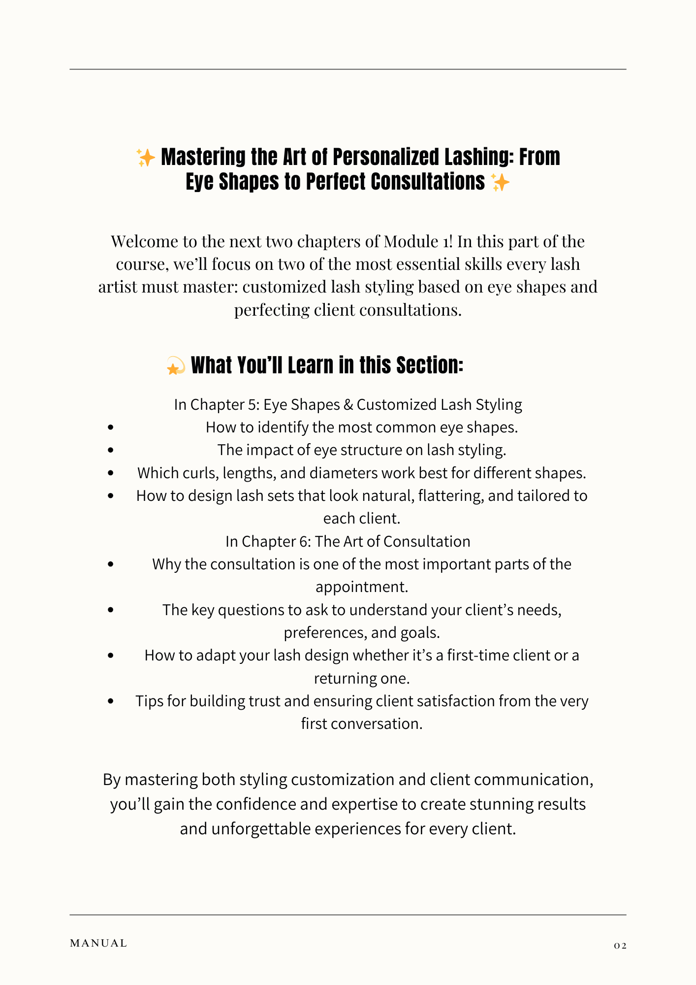 Lash Mastery Essentials: Digital Workbook + Training Manual (Modules 5-6)