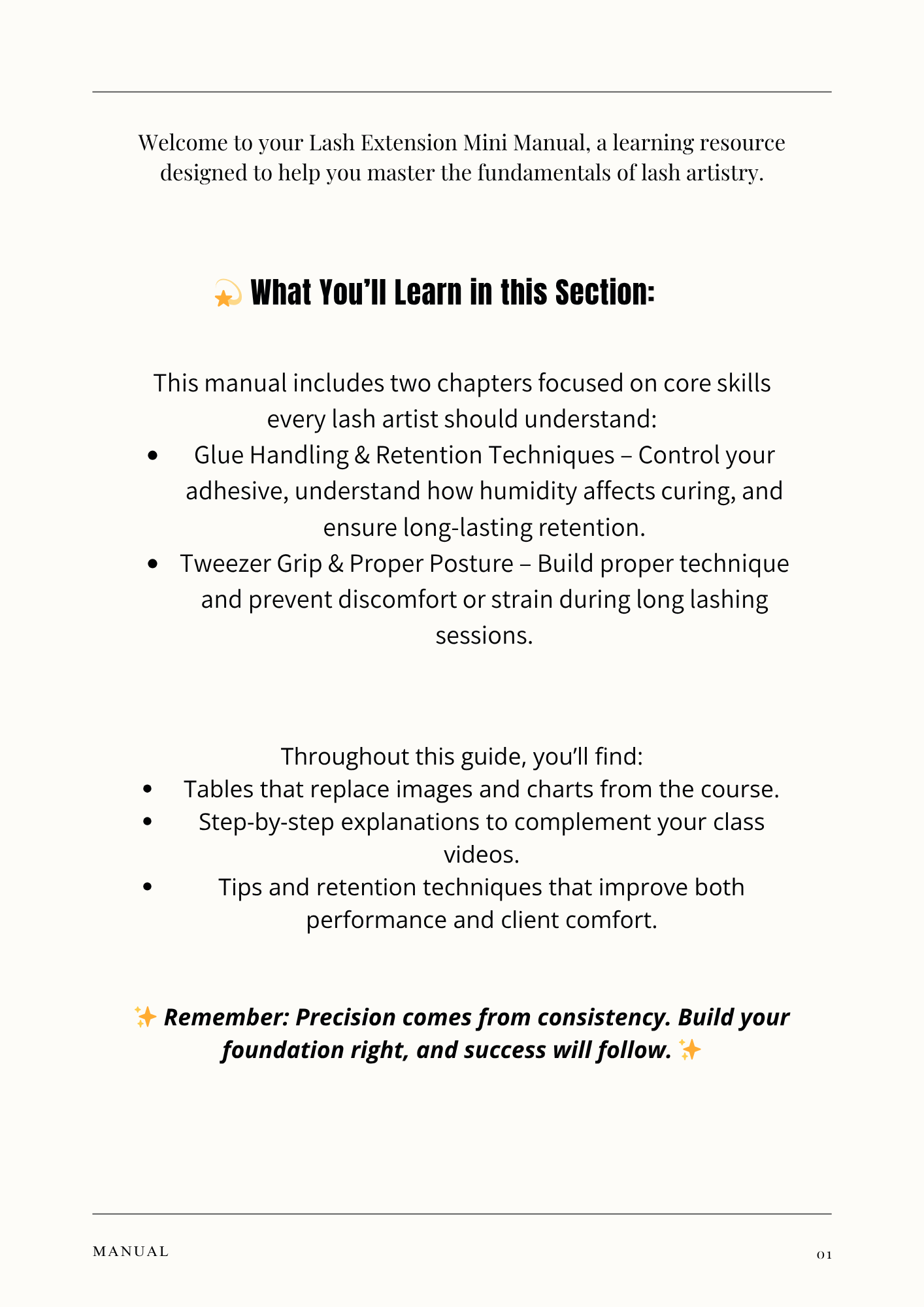 Lash Mastery Essentials: Digital Workbook + Training Manual (Module 2; chapters 3-4)