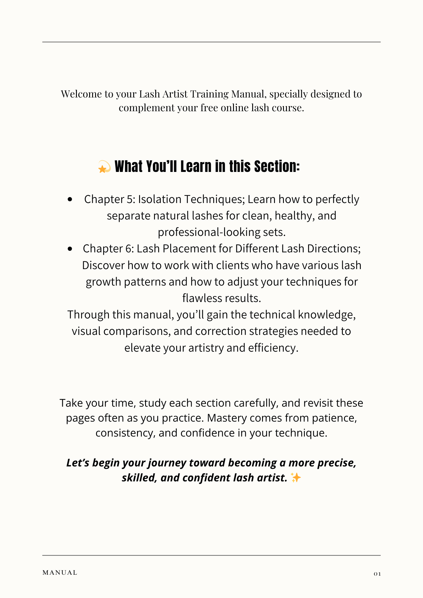 Lash Mastery Essentials: Digital Workbook + Training Manual (Module 2; chapters 5-6)