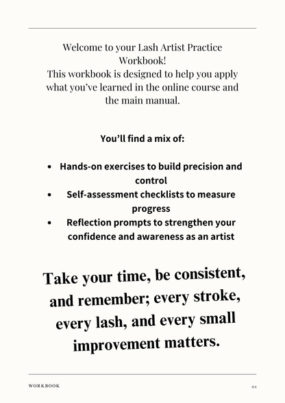 Lash Mastery Essentials: Digital Workbook + Training Manual (Module 2; chapters 5-6)